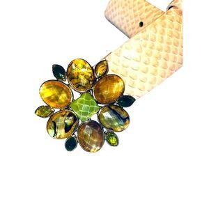 Liz Claiborne Vintage Brooch & Leather Belt